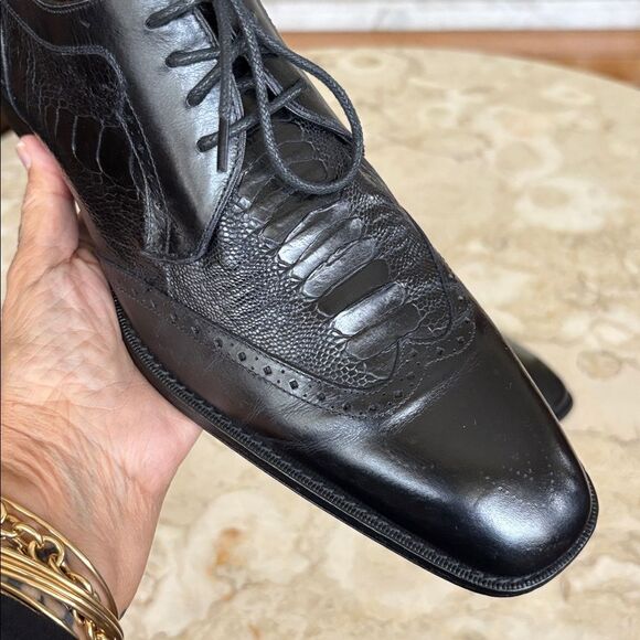 Mezlan Custom Fernie Lizard Exotic Leather Luxury Derby Shoes Made in Spain - Picture 12 of 16